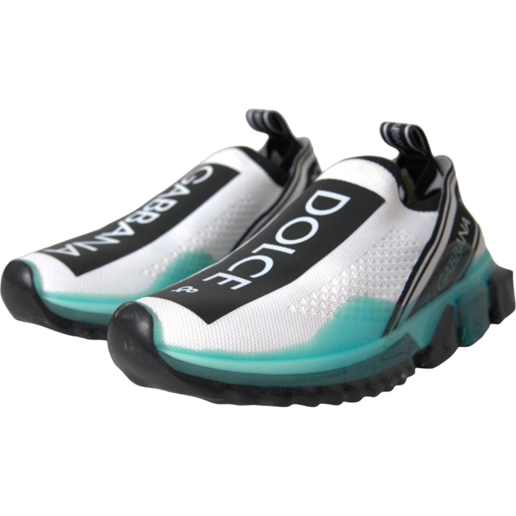 Dolce & Gabbana Black White Blue Slip On Sorrento Sneakers - Beyzy Store - Dolce & Gabbana