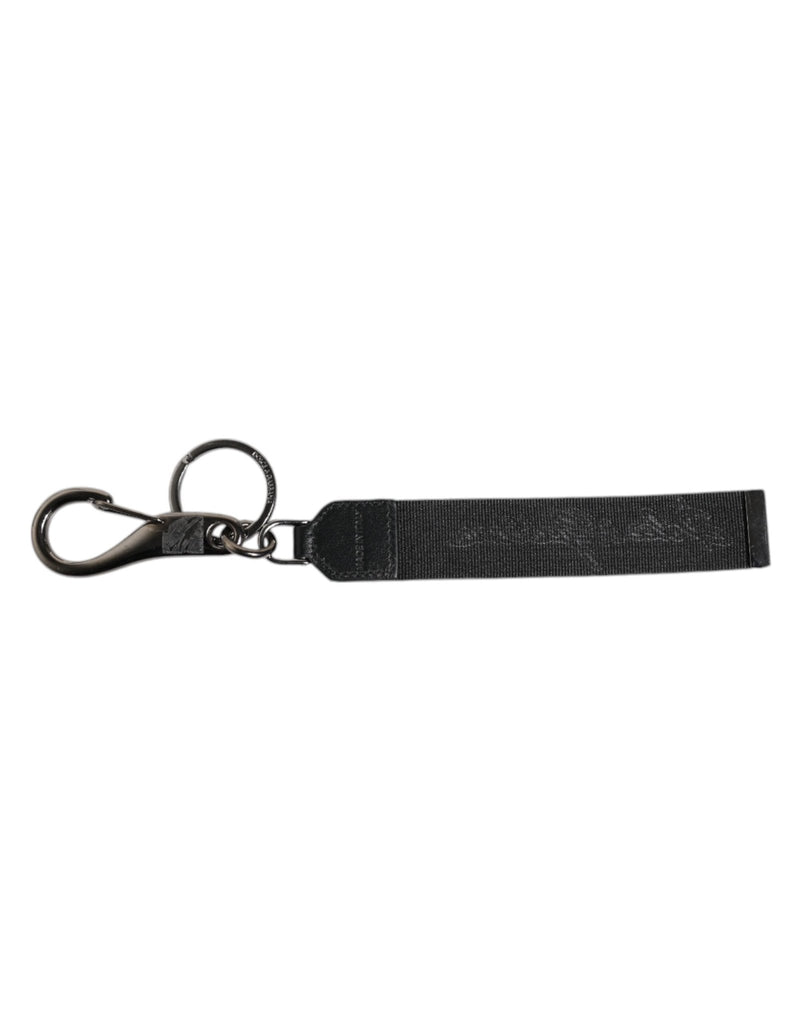 Dolce & Gabbana Black White DG Logo Silver Men Keychain Polyester Keyring - Beyzy Store - Dolce & Gabbana