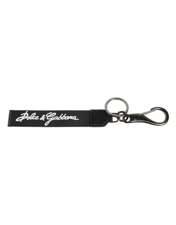 Dolce & Gabbana Black White DG Logo Silver Men Keychain Polyester Keyring - Beyzy Store - Dolce & Gabbana