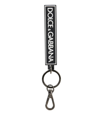 Dolce & Gabbana Black White DG Rubber Logo Silver Men's Holder Keyring - Beyzy Store - Dolce & Gabbana