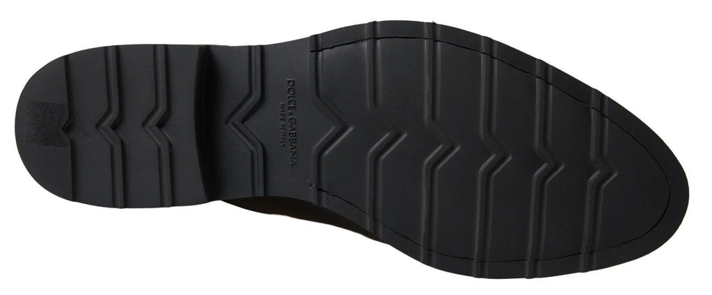 Dolce & Gabbana Black White Leather Formal Dress Shoes - Beyzy Store - Dolce & Gabbana
