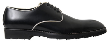 Dolce & Gabbana Black White Leather Formal Dress Shoes - Beyzy Store - Dolce & Gabbana