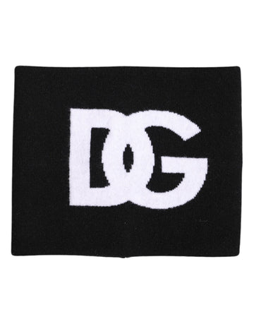Dolce & Gabbana Black White Logo Print Knitted Neck Warmer Scarf - Beyzy Store - Dolce & Gabbana
