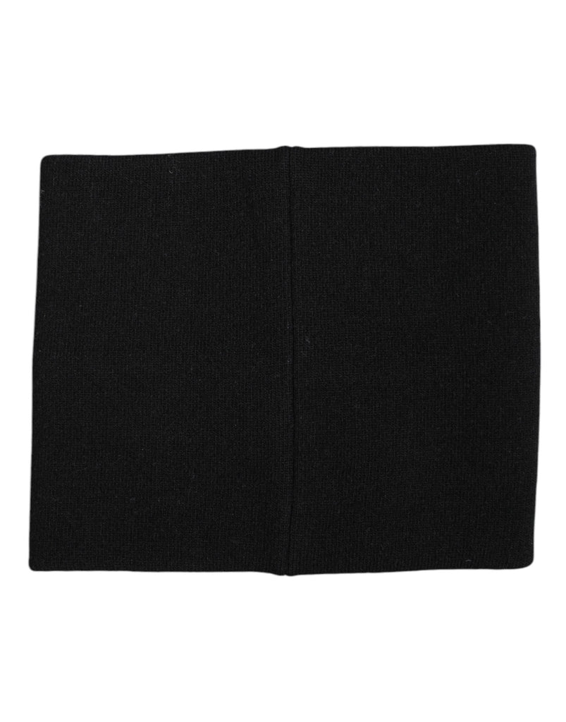 Dolce & Gabbana Black White Logo Print Knitted Neck Warmer Scarf - Beyzy Store - Dolce & Gabbana