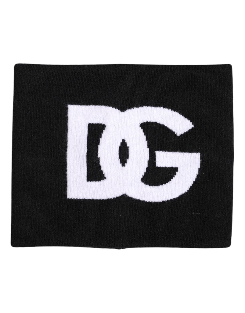 Dolce & Gabbana Black White Logo Print Knitted Neck Warmer Scarf - Beyzy Store - Dolce & Gabbana