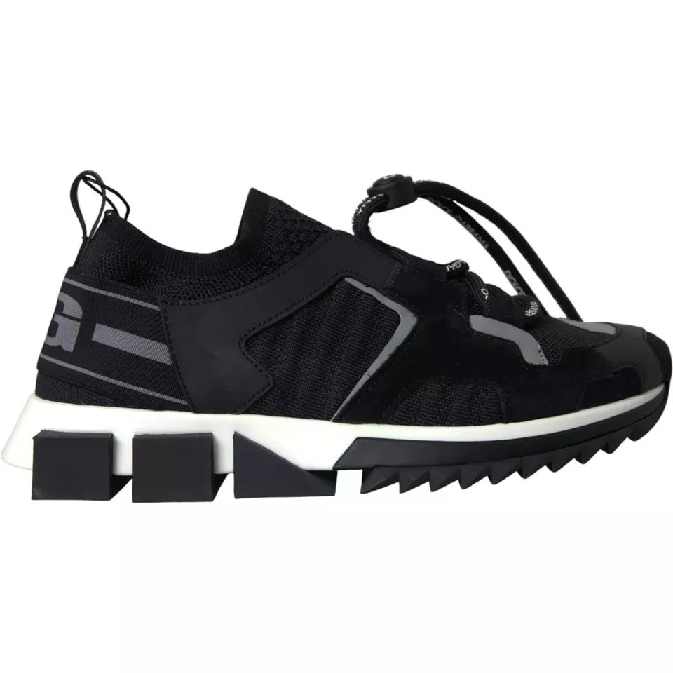 Dolce & Gabbana Black White Logo Sorrento Mens Sneakers Shoes - Beyzy Store - Dolce & Gabbana