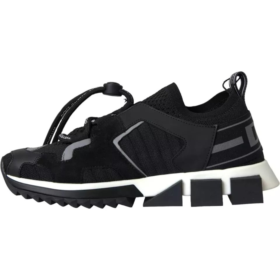 Dolce & Gabbana Black White Logo Sorrento Mens Sneakers Shoes - Beyzy Store - Dolce & Gabbana