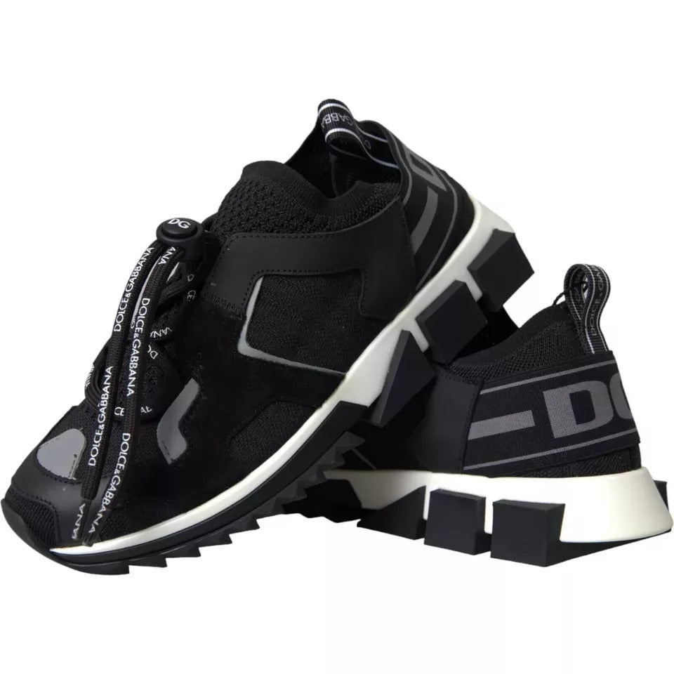 Dolce & Gabbana Black White Logo Sorrento Mens Sneakers Shoes - Beyzy Store - Dolce & Gabbana