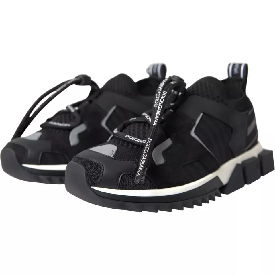 Dolce & Gabbana Black White Logo Sorrento Mens Sneakers Shoes - Beyzy Store - Dolce & Gabbana