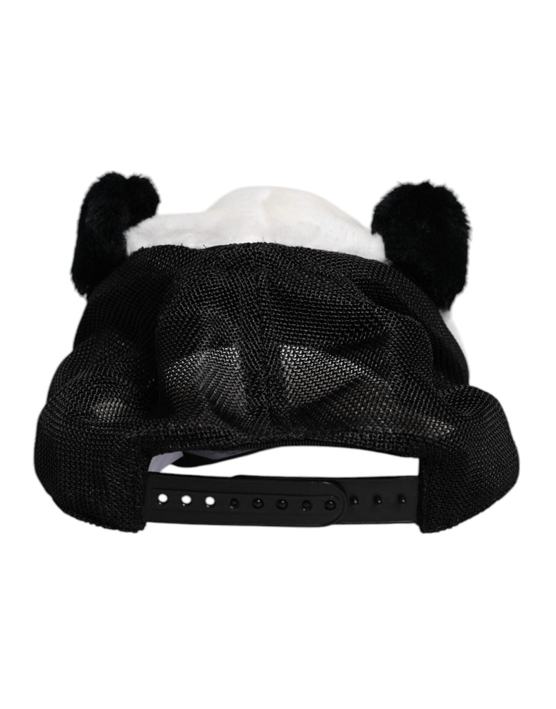 Dolce & Gabbana Black White Panda Fur Women Baseball Cap - Beyzy Store - Dolce & Gabbana