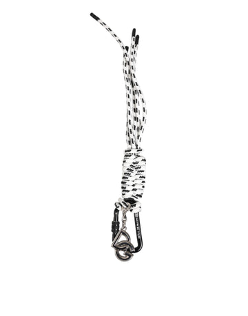 Dolce & Gabbana Black White Polyester Tape String DG Logo Keychain Keyring - Beyzy Store - Dolce & Gabbana