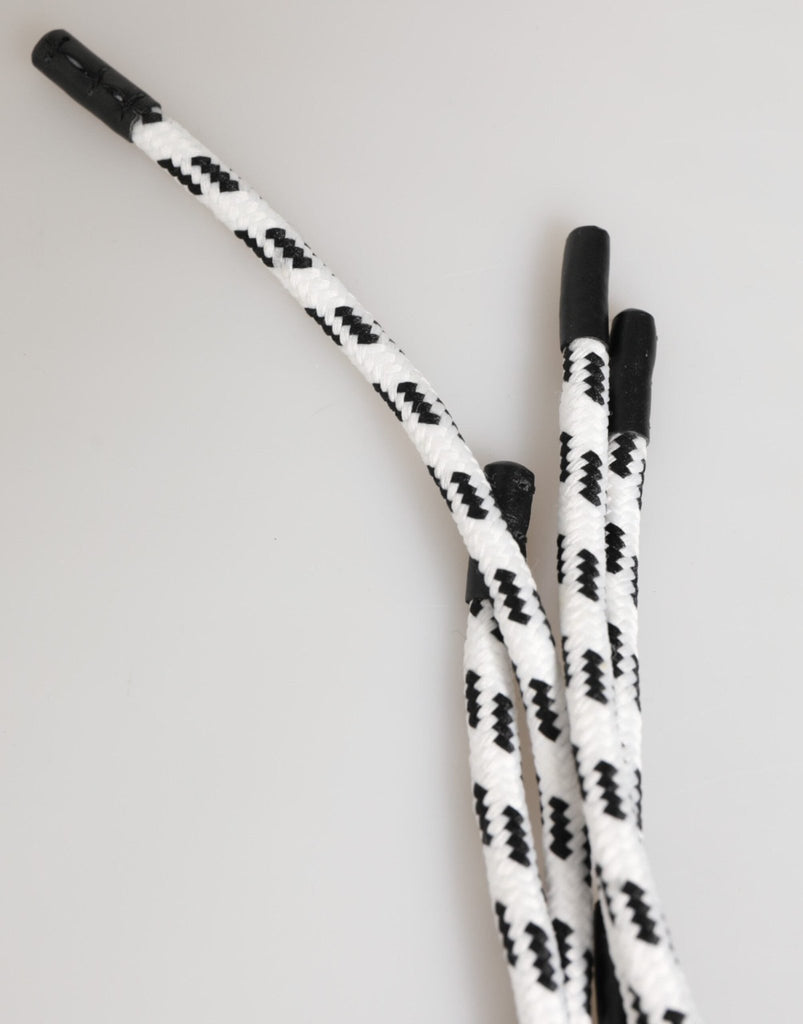 Dolce & Gabbana Black White Polyester Tape String DG Logo Keychain Keyring - Beyzy Store - Dolce & Gabbana