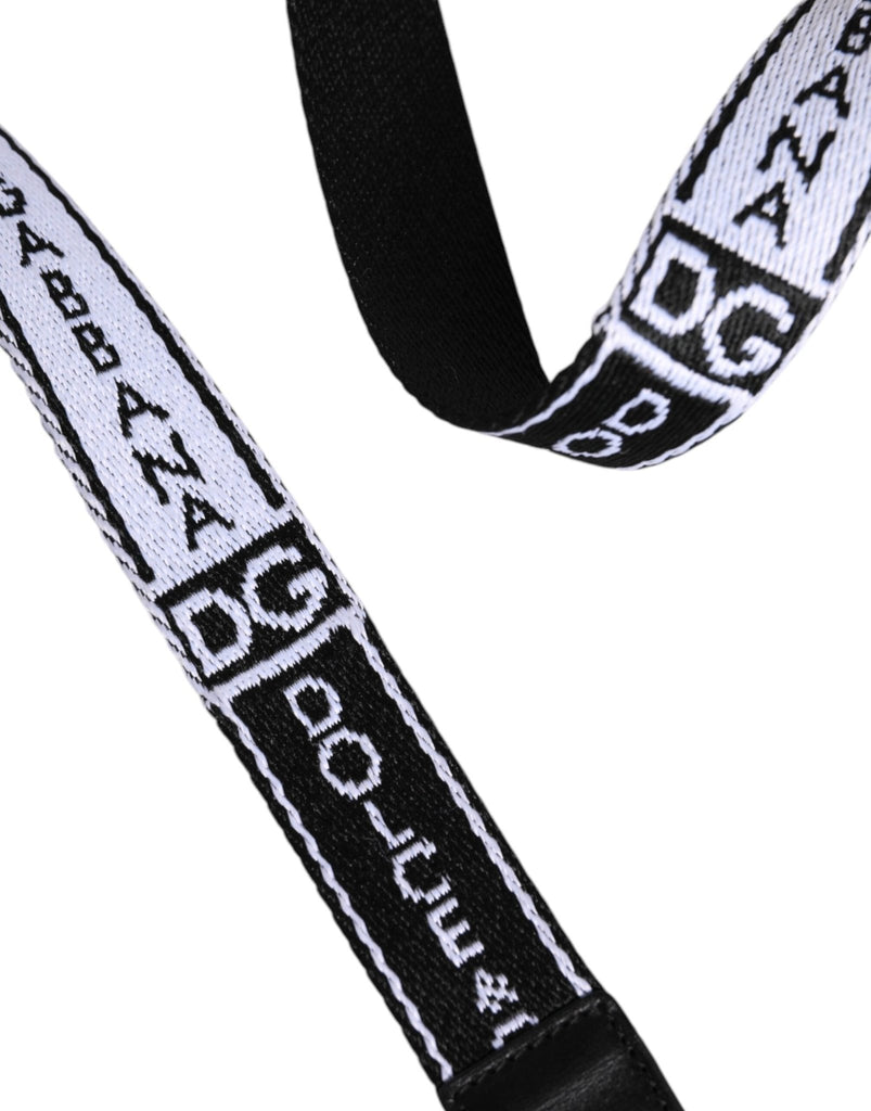 Dolce & Gabbana Black White Printed Metal Logo Buckle Belt - Beyzy Store - Dolce & Gabbana