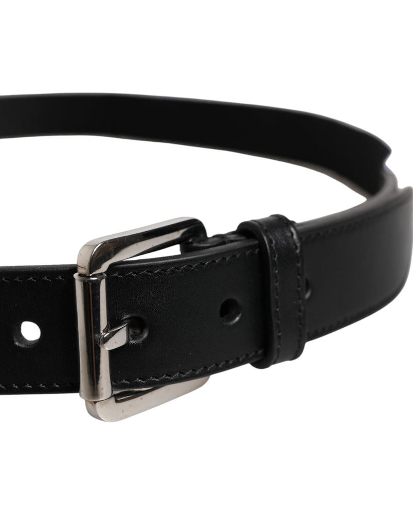 Dolce & Gabbana Black White Printed Metal Logo Buckle Belt - Beyzy Store - Dolce & Gabbana