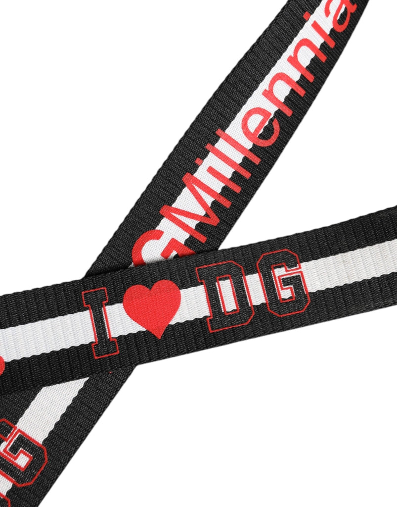 Dolce & Gabbana Black White Printed Metal Logo Buckle Belt - Beyzy Store - Dolce & Gabbana