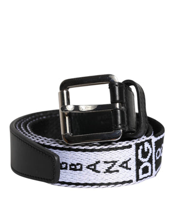 Dolce & Gabbana Black White Printed Metal Logo Buckle Belt - Beyzy Store - Dolce & Gabbana