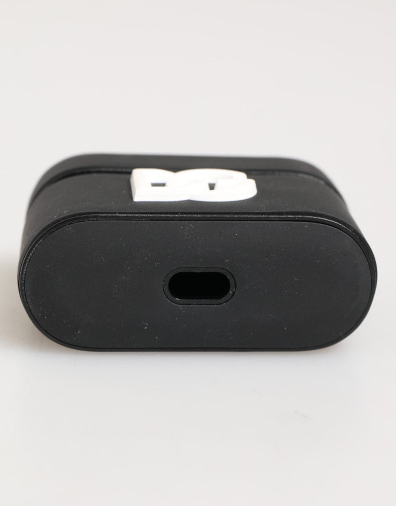 Dolce & Gabbana Black White Rubber Embossed Logo Accessory Airpods Case - Beyzy Store - Dolce & Gabbana