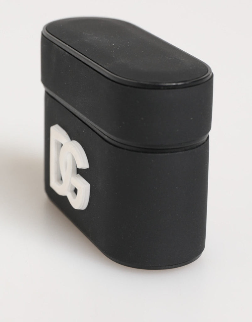 Dolce & Gabbana Black White Rubber Embossed Logo Accessory Airpods Case - Beyzy Store - Dolce & Gabbana