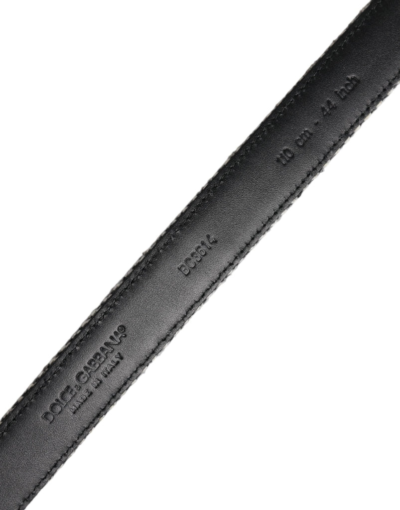 Dolce & Gabbana Black White Silver Tone Metal Buckle Belt - Beyzy Store - Dolce & Gabbana