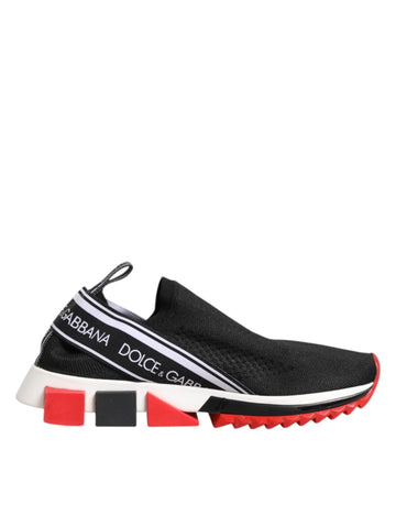 Dolce & Gabbana Black White Slip On Sorrento Sneakers Shoes - Beyzy Store - Dolce & Gabbana