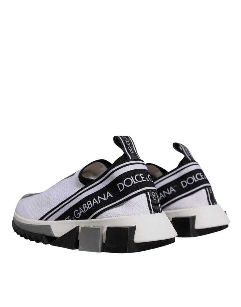 Dolce & Gabbana Black White Slip On Sorrento Sneakers Shoes - Beyzy Store - Dolce & Gabbana