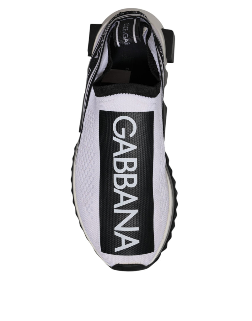 Dolce & Gabbana Black White Slip On Sorrento Sneakers Shoes - Beyzy Store - Dolce & Gabbana