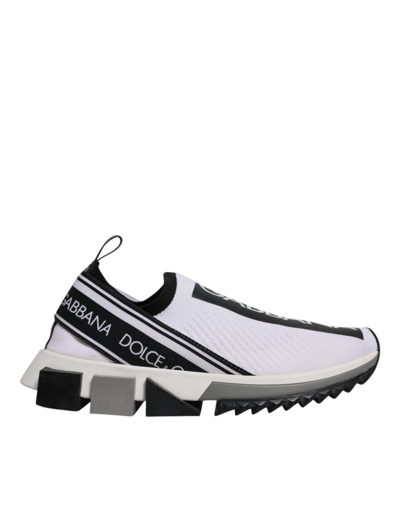 Dolce & Gabbana Black White Slip On Sorrento Sneakers Shoes - Beyzy Store - Dolce & Gabbana