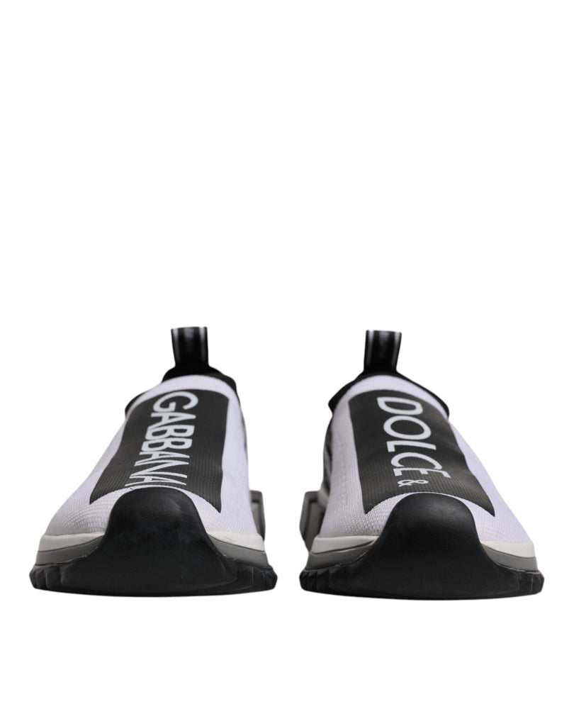 Dolce & Gabbana Black White Slip On Sorrento Sneakers Shoes - Beyzy Store - Dolce & Gabbana