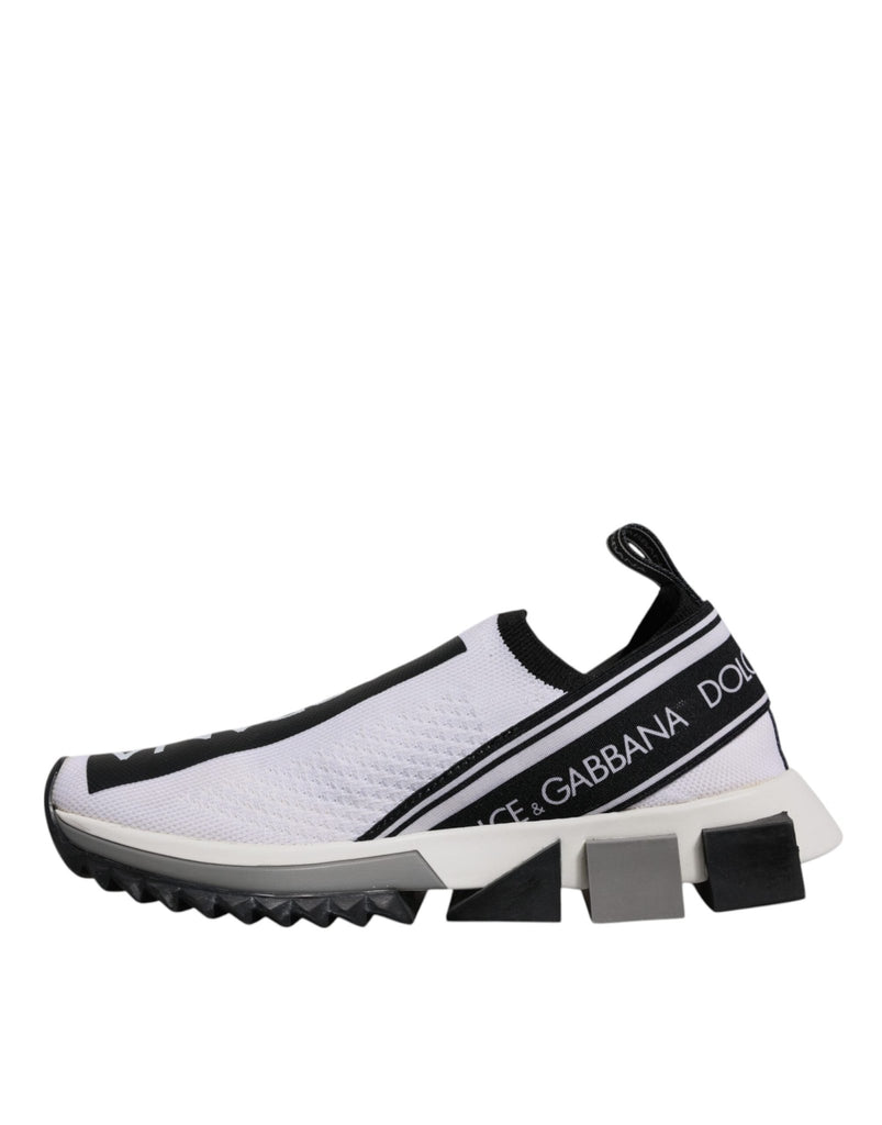 Dolce & Gabbana Black White Slip On Sorrento Sneakers Shoes - Beyzy Store - Dolce & Gabbana