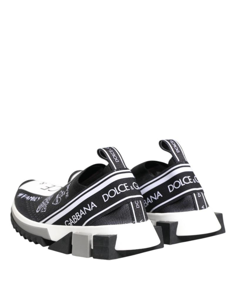 Dolce & Gabbana Black White Sorrento Low Top Sneakers Shoes - Beyzy Store - Dolce & Gabbana