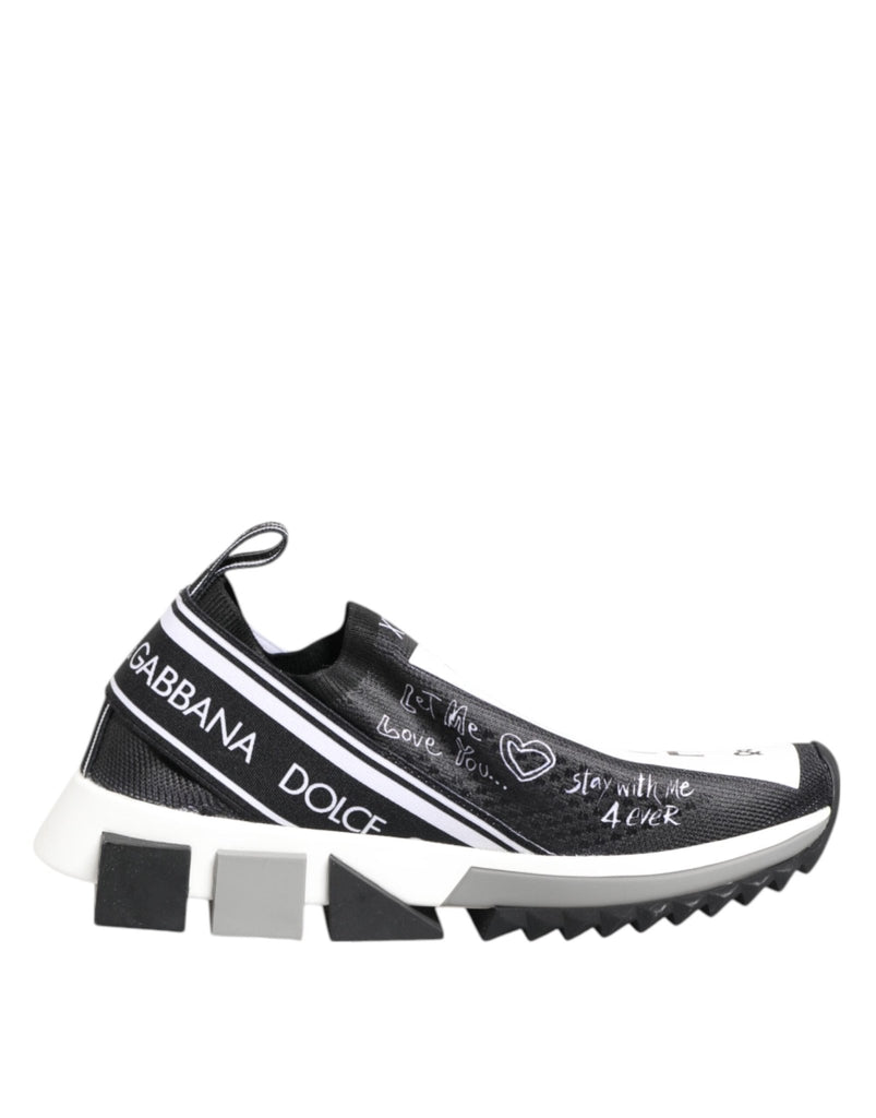 Dolce & Gabbana Black White Sorrento Low Top Sneakers Shoes - Beyzy Store - Dolce & Gabbana