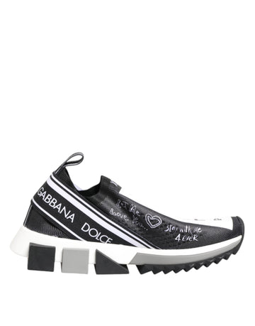 Dolce & Gabbana Black White Sorrento Low Top Sneakers Shoes - Beyzy Store - Dolce & Gabbana