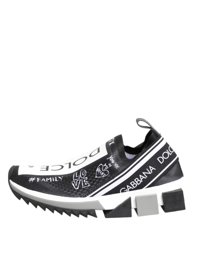 Dolce & Gabbana Black White Sorrento Low Top Sneakers Shoes - Beyzy Store - Dolce & Gabbana