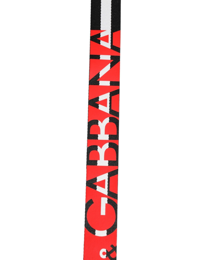 Dolce & Gabbana Black White Striped Logo Metal Buckle Belt - Beyzy Store - Dolce & Gabbana