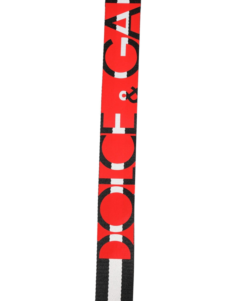 Dolce & Gabbana Black White Striped Logo Metal Buckle Belt - Beyzy Store - Dolce & Gabbana