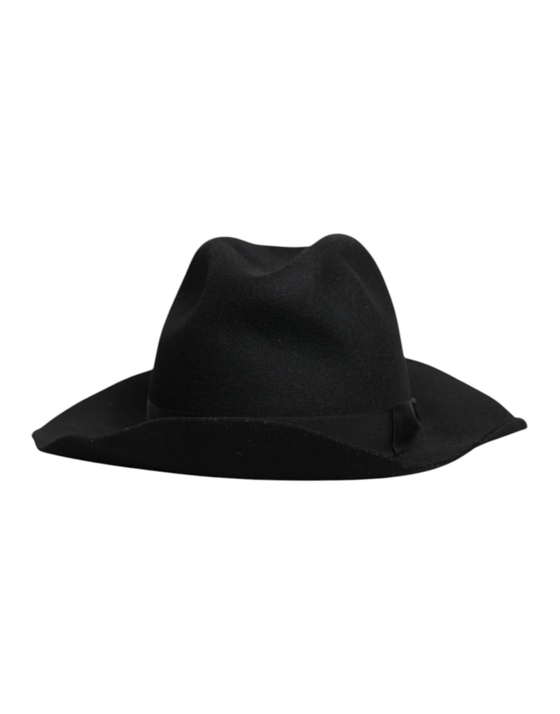 Dolce & Gabbana Black Wide Brim Trilby Fedora Hat - Beyzy Store - Dolce & Gabbana