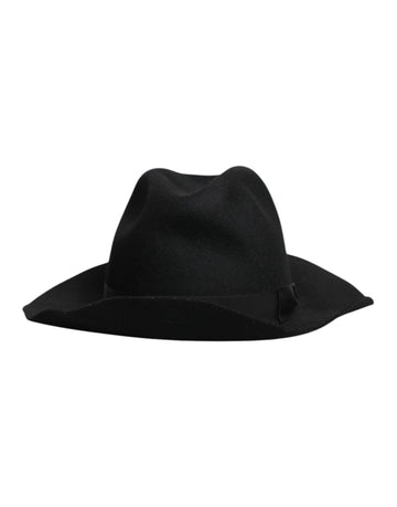 Dolce & Gabbana Black Wide Brim Trilby Fedora Hat - Beyzy Store - Dolce & Gabbana