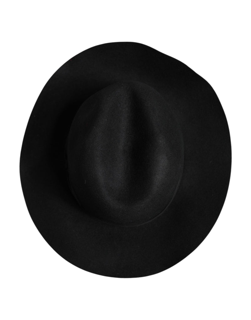 Dolce & Gabbana Black Wide Brim Trilby Fedora Hat - Beyzy Store - Dolce & Gabbana