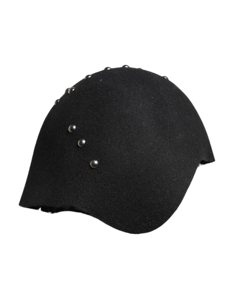 Dolce & Gabbana Black Wool Multicolor Embellished Cloche Hat - Beyzy Store - Dolce & Gabbana