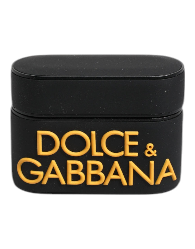 Dolce & Gabbana Black Yellow Silicone Embossed Logo Airpods Case - Beyzy Store - Dolce & Gabbana
