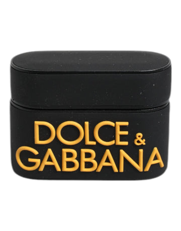 Dolce & Gabbana Black Yellow Silicone Embossed Logo Airpods Case - Beyzy Store - Dolce & Gabbana
