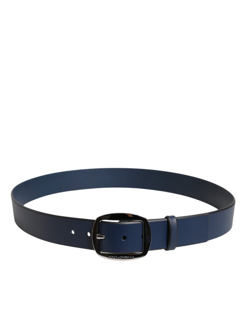 Dolce & Gabbana Blue Calf Leather Classic Metal Buckle Belt - Beyzy Store - Dolce & Gabbana