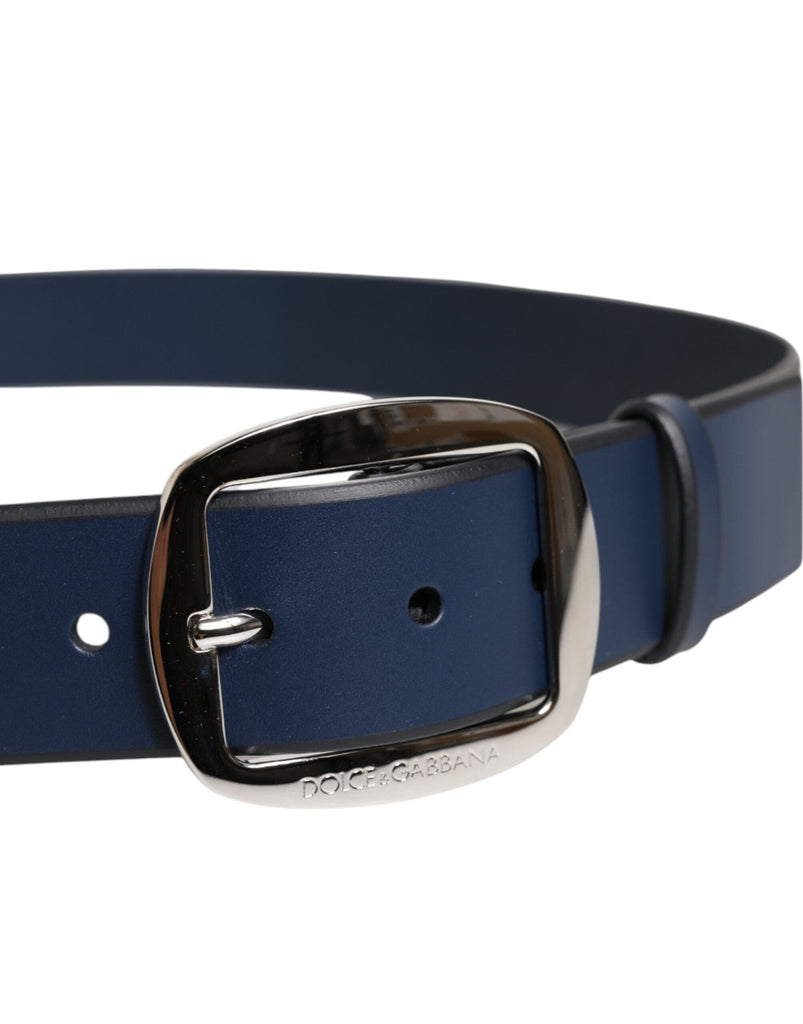Dolce & Gabbana Blue Calf Leather Classic Metal Buckle Belt - Beyzy Store - Dolce & Gabbana