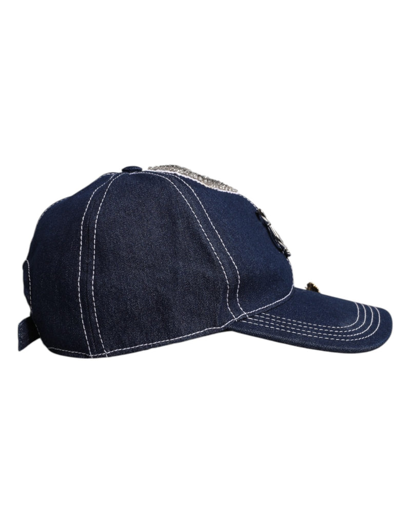 Dolce & Gabbana Blue Crystal Embellishment Baseball Cap - Beyzy Store - Dolce & Gabbana