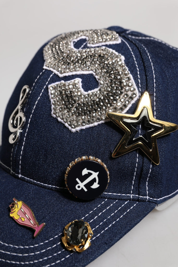 Dolce & Gabbana Blue Crystal Embellishment Baseball Cap - Beyzy Store - Dolce & Gabbana