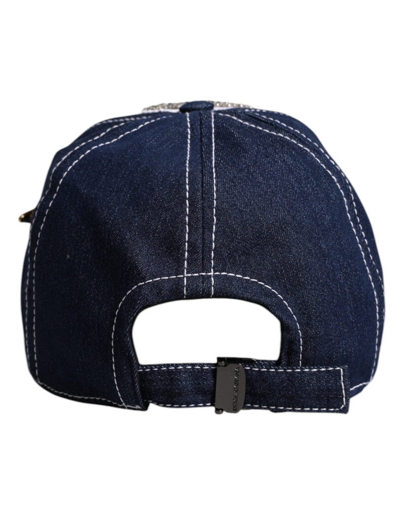 Dolce & Gabbana Blue Crystal Embellishment Baseball Cap - Beyzy Store - Dolce & Gabbana