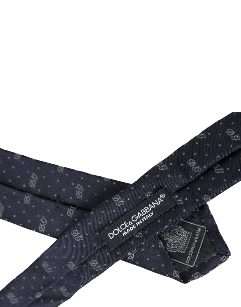 Dolce & Gabbana Blue DG Logo 100% Silk Adjustable Tie - Beyzy Store - Dolce & Gabbana