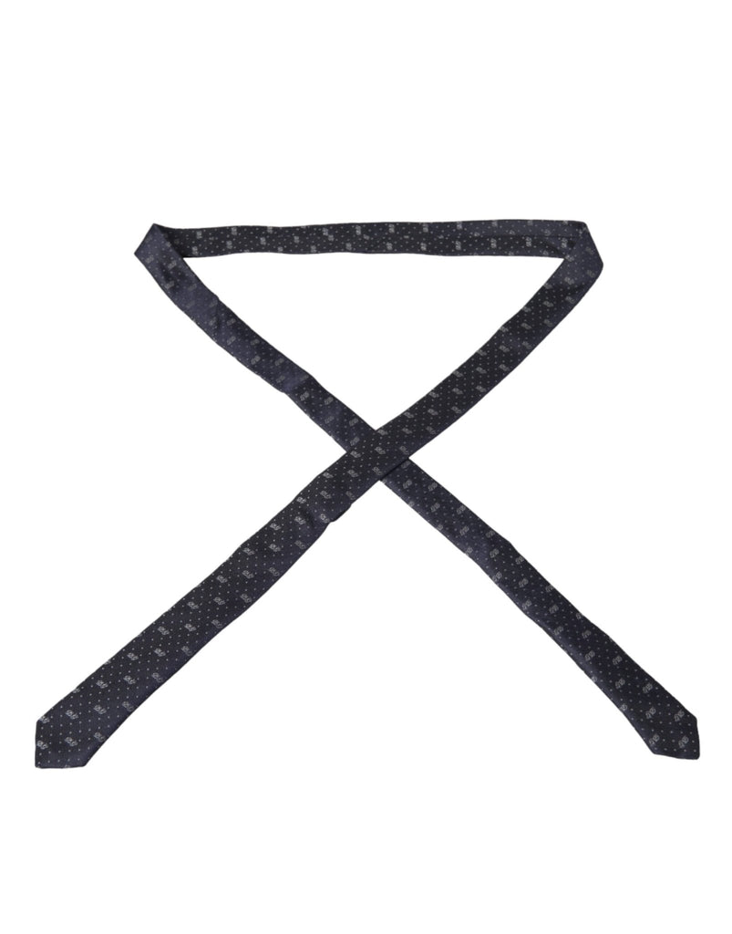 Dolce & Gabbana Blue DG Logo 100% Silk Adjustable Tie - Beyzy Store - Dolce & Gabbana
