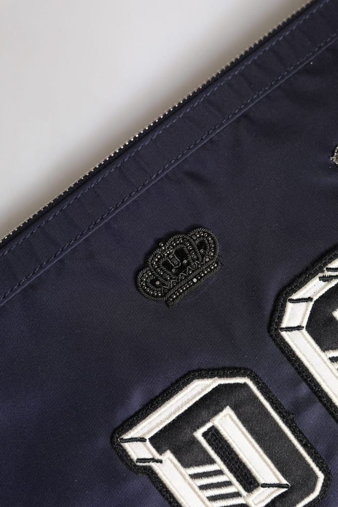 Dolce & Gabbana Blue DG Logo Patch Embellished Pouch Clutch Bag - Beyzy Store - Dolce & Gabbana