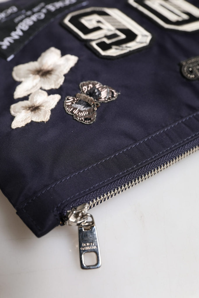 Dolce & Gabbana Blue DG Logo Patch Embellished Pouch Clutch Bag - Beyzy Store - Dolce & Gabbana